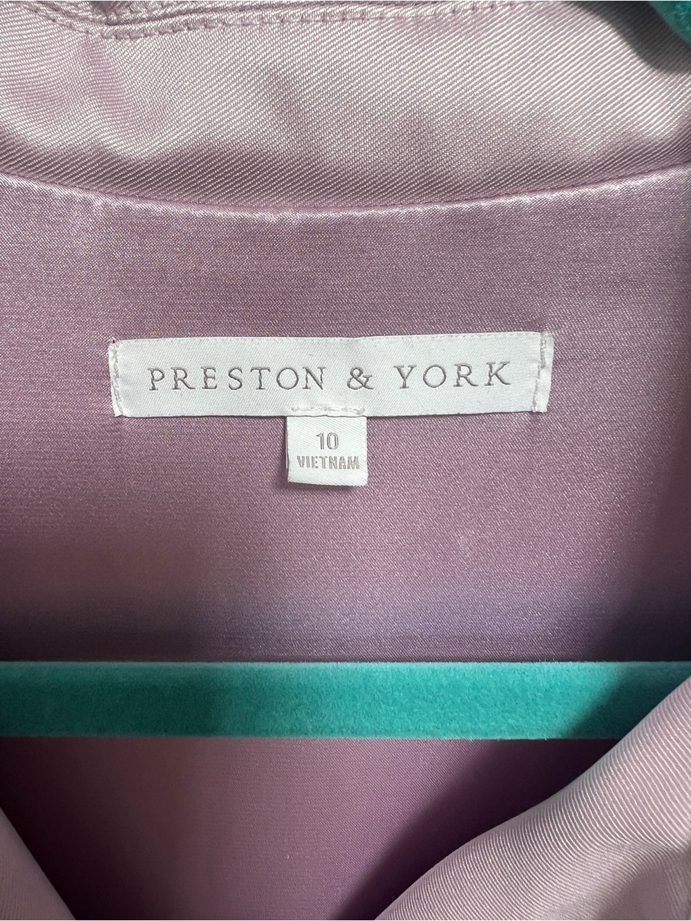 Preston & York Lavender Midi Shirt Dress with tie, puff sleeve and pearl buttons - Picture 3 of 14